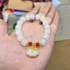 Nuevo brazalete de candado de larga vida de imitación de jade blanco candado de seguridad para estudiantes brazalete de cristal brazalete para parejas tienda de oro en vivo regalo