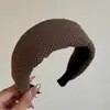 Diadema de lunares finos color café verde para mujer, sensación de alta gama, pinza para el pelo de borde ancho, aro para el pelo retro de otoño e invierno, accesorio para el cabello versátil para salidas diarias