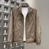 Jaqueta Cardigan Casual Simples de Moda para Uso Externo, Slimming, Cor Sólida, Gola Alta, Zíper, Manga Longa, Roupa de Trabalho