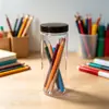 Pote plástico transparente para pet pote selado para lanche liofilizado porta-lápis plástico transparente de armazenamento cilíndrico para material de escritório