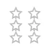 Pendientes de estrella de plata de ley S925 totalmente incrustados con moissanita, pendientes largos de tres meteoros, pendientes largos de moissanita