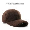Gorra de béisbol moda retro color sólido lana de cordero visera curva gorra de béisbol deportes al aire libre ocio gorra cálida protectora del sol