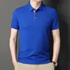 Camisa Polo Manga Curta Masculina Gola Lapela Casual de Negócios Verão Camiseta Masculina de Meia Manga Cor Lisa Top Solto Masculino Transfronteiriço