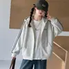 Ropa exterior de otoño para niñas 2026 nuevo top con capucha deportivo casual elegante para niños mayores, chaqueta de rayas de otoño