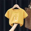 2003# 100% algodão roupas masculinas e femininas infantis camiseta de manga curta roupas infantis novo top de verão camiseta básica para crianças grandes
