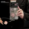 Lanyard de flores pintura al óleo adecuado para funda de teléfono Apple 18pm iphone17 ventana grande 16 silicona 14 retro 15 femenino
