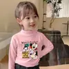 Y2028# camiseta de manga larga versátil de otoño para niñas, nueva camiseta interior, camiseta de manga larga para niñas y niños, chaqueta versión coreana