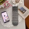 Calcetines de Seda de Morera Sin Costuras youjiaxiu Primavera/Verano para Mujer, Calcetines Holgados de Malla Hueca, Calcetines de Media Pantorrilla Estilo Burbuja Miu para Mujer
