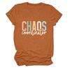 Coordinador del Caos Camiseta Casual Europea y Americana con Letras para Mujer Amazon Ebay Moda Mangas Cortas Sueltas