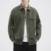 Jaqueta de workwear americana retrô resistente para homens, camisa da moda de outono com mangas compridas, camisa de caça estilo solta para homens