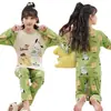 Pijama novo para meninas 2024 infantil primavera e outono conjunto de manga longa para bebês crianças grandes outono roupa de casa