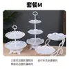 Arranjo de Aniversário Decorações de Mesa de Sobremesas Prateleira de Exibição de Casamento Europeu Mesa de Frutas Bandeja de Plástico para Bolo Suporte para Lanches