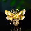 Broche de abeja con circonitas, estilo coreano, elegante, creativo, esmaltado, color, accesorio sencillo y distintivo.