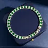 Suministro Directo de Fábrica INS Nicho Pulsera de Circonita Verde para Mujer Lujo Ligero Rectangular Completa de Diamante Brillante Exquisitos Accesorios