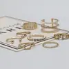 Europa y Estados Unidos comercio exterior transfronterizo nuevo taladro de copa de apertura de diamante conjunto de anillos geométricos de 8 piezas conjunto de personalidad anillo articulado