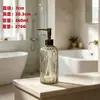 Botella dispensadora de loción de vidrio de color, franjas verticales, bomba de presión, botella rellenable, botella de champú de 360 ml, botella de gel de ducha para hotel
