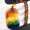 Colar pingente de Buda Guanyin de esmalte colorido deus da riqueza corajoso corrente de suéter multiestilo outono e inverno fabricantes atacado