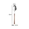 Vajilla occidental de acero inoxidable de cintura pequeña con mango de madera de imitación y diseño de mármol, cuchara de arroz, tenedor para espaguetis, cuchillo para carne, cuchara de postre.