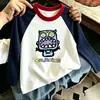 Camiseta de manga larga, estilo raglán, 100% algodón, colección primavera/otoño, con bloques de color elegantes, camiseta interior para niños mayores