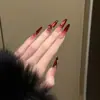 Hecho a Mano Otoño e Invierno Rojo Rubí Brillante Año Nuevo Degradado Alta Calidad Blanqueamiento Manicura Uñas Portátiles Venta al por Mayor