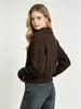 Cardigan de malha grossa com zíper e gola alta vintage, de fábrica de origem direta transfronteiriça, para mulheres, casaco de suéter de malha grossa solto para outono e inverno
