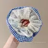 Lenço quadrado grande com estampa floral pequena, elástico de cabelo para mulheres, faixa de cabelo elástica, acessório de cabelo com estilo coreano de alta qualidade