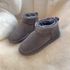 Botas de Neve Integradas de Pele de Ovelha da Moda para Outono e Inverno para Mulheres, Botas Curtas Mini Quentes e Antiderrapantes com Lã Espessa, Sapatos de Casal para Exterior