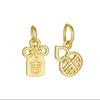 Colgante de calabaza hueca de estilo chino de plata esterlina S925 con chorro de arena, carácter de la suerte, chapado con retención de color, colgante para pulsera de cuerda