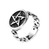 Hongfeng joyería comercio exterior anillo de titanio y acero para hombre europeo y americano anillo de acero dominante de moda anillo de estrella de cinco puntas