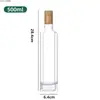 Botella de Vidrio Transparente para Aceite de Oliva, Botella Cuadrada Sellada para Aceite de Camelia, Botella de Vidrio para Aceite de Nueces en la Cocina, Botella de Vidrio para Aceite de Sésamo al por Mayor