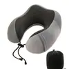 Almofada de Viagem U Memory Foam Almofada de Pescoço U com Compartimento para Logo Portátil de Viagem Almofada de Pescoço Transfronteiriça Almofada de Suporte para Pescoço Almofada U