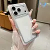 Funda Cuadrada de Color Contrastante para Teléfono Adecuada para Apple 17Promax Estilo Ins Simple 16/15 Transparente 15Pro Anti-Caídas 17