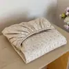 Estilo fresco algodão puro gaze dupla camada impressão digital peça única lençol de baixo colcha fronha conjunto de três peças