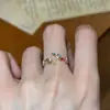 Anillo Abierto Redondo Super Brillante de Circonita, Simple y Moderno, Versátil, Lujo Ligero, Sensación de Alta Gama, Popular en Xiaohongshu, Joyería de Moda