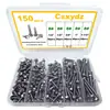 150 Piezas 410 Acero Inoxidable Color Natural/Negro #8 Cabeza Hexagonal Cola de Taladro Juego M4.2 Tornillo de Cola de Milano Hexagonal En Caja