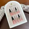 Unhas Usáveis Pura Feitura Manual 4cm de Comprimento Nude Olho de Gato Unhas Postiças High-End Bolinhas Preto Champagne Manicure