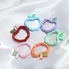 Chaveiro de Fivela de Primavera de Maçã Colorida de Pintura Liga Redonda Corrente de Celular Acessórios Artesanais DIY Acessórios Atacado