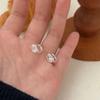 Pendientes de Piedra de Plata Esterlina S925 Suheng Pendientes de Moda para Mujer Simples de Lujo Ligero Estilo Ins Pendientes de Hebilla Ovalada de Piedra Sensación de Alta Gama