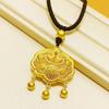 Colgante de Bebé Candado de Palacio Dorado 5g Oro Puro 999 Ruyi Candado de Longevidad para Niños Bolsa Recortada Collar Exquisito