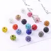 Venta Caliente Transfronteriza Bolas de Diamante Denso de Agujero Recto de 8 mm Cuentas Shamballa Accesorios para el Cabello DIY Accesorios para Pulseras en Varios Colores Joyería