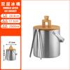 Balde de Gelo para Bebidas Transfronteiriço 2.5L Camada Dupla Reta Balde de Gelo para Cerveja Gelada Champagne Balde de Gelo Metálico de Aço Inoxidável Balde de Gelo Seco Comercial