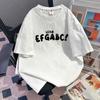 Camiseta de Manga Corta con Estampado de Letras Retro Americana de Moda para Verano 2025 Nuevo Estilo Holgada de Personalidad Streetwear Top Versátil