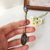 Cuchara de grava de cristal natural, cuchara para helado, cuchara para postre, cuchara mezcladora de mango largo tallada creativamente, disponible para venta al por mayor