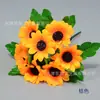 Ramo de Sol Simulado, Flor de la Suerte, Ramo de Girasoles, Set de Flores de Seda, Accesorios para Fotografía, Set de Flores Artificiales para Boda, Mayoreo