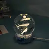 Serie Océano de Estrellas y Mar Bola de Cristal 3D Luminosa Tallada Luz Nocturna Adorno de Escritorio Regalo de Cumpleaños para Niñas