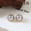 Nuevos Pendientes de Perla con Forma de Corazón Microincrustados Versátiles de Moda Retro Europea y Americana para Otoño e Invierno, con un Toque de Lujo Ligero y de Gama Alta, Pendientes de Aguja Plateada para Mujer