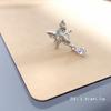 Pendientes de mariposa geométricos con diamantes y alfiler de plata 925 para mujer, diseño de metal con hebilla para la oreja, estilo dulce y moderno, accesorios para las orejas.