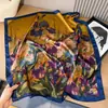 Pañuelo Delgado de Seda de 70 cm con Estampado de Poni, Pañuelo para Mujer, Accesorio para Camisa, Pañuelo para el Cuello, Pañuelo Cuadrado Pequeño, Chal de Alta Gama