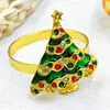 Anillos de servilleta navideños de moda transfronterizos de comercio exterior europeos y americanos, anillos de servilleta de árbol de Navidad con pedrería, fabricante de clips para servilletas de árbol de Navidad