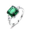 Moda europeia e americana 925 esterlina anel de prata esmeralda gemstone anel único infinito anel noivado atacado